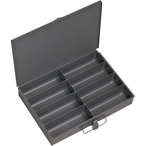 Compartment Scoop Boxes, Steel, 8 Slots, 13-3/8" W x 9-1/4" D x 2" H, Grey NTL Industrial