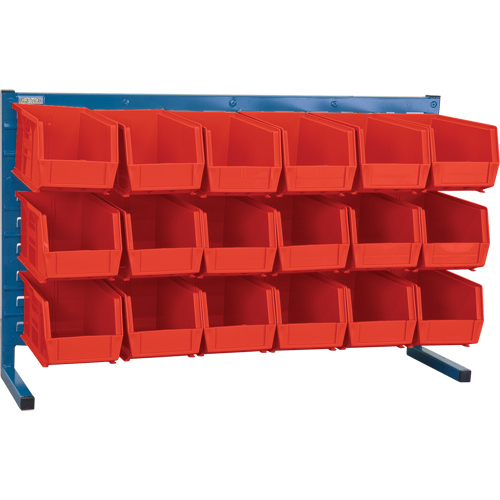 Louvered Rack with Bins, 18 Bins, 36" W x 8-1/4" D x 22" H NTL Industrial