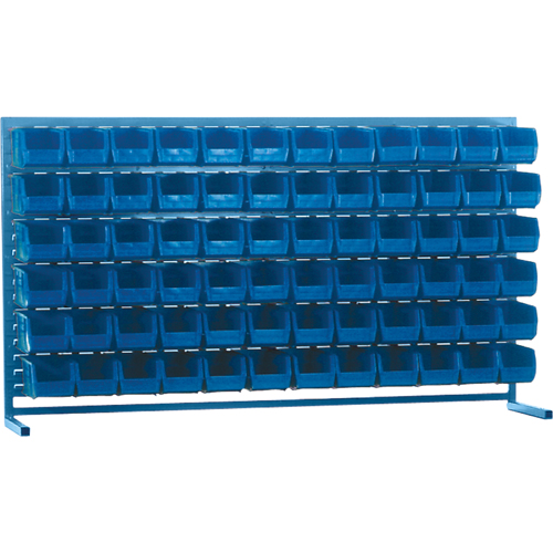 Louvered Rack with Bins, 72 Bins, 72" W x 15" D x 40" H NTL Industrial