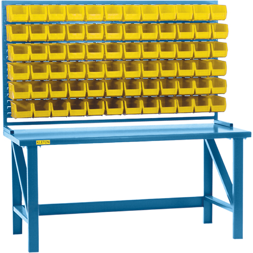 Louvered Rack with Bins, 72 Bins, 72" W x 15" D x 40" H NTL Industrial