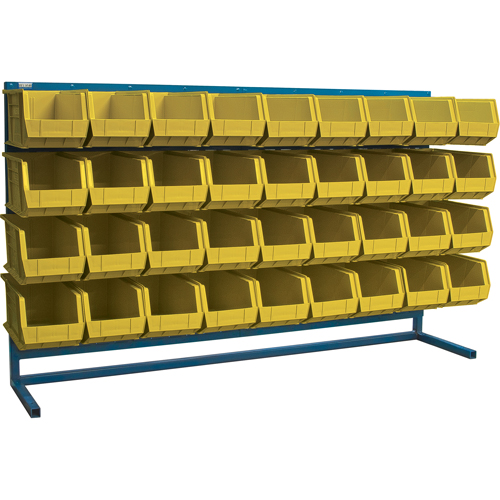 Louvered Rack with Bins, 36 Bins, 72" W x 15" D x 40" H NTL Industrial
