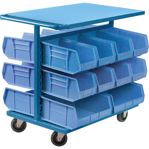 Bin Cart with Bins, Double-sided, 20 bins, 24" W x 38-1/2" D x 36-1/2" H NTL Industrial