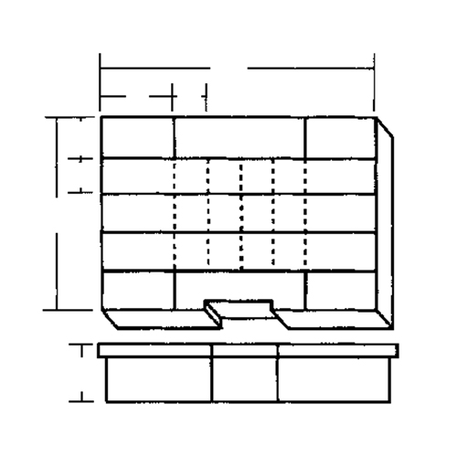 Compartment Case, Plastic, 24 Slots, 15-1/2" W x 11-3/4" D x 2-1/2" H, Grey NTL Industrial