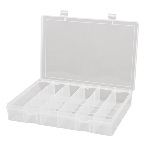 Compact Polypropylene Compartment Cases, 13-1/8" W x 9" D x 2-5/16" H, 6 Compartments NTL Industrial