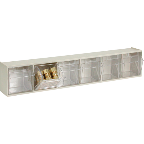 Tip-Out Bins Modular Storage System, 23-5/8" W x 3-5/8" D x 4-1/2" H, 6 Drawers NTL Industrial