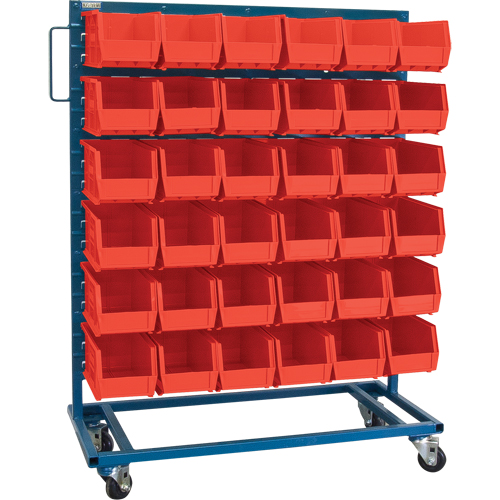 Single-Sided Mobile Bin Rack, Single-sided, 36 bins, 36" W x 16" D x 46-1/2" H NTL Industrial