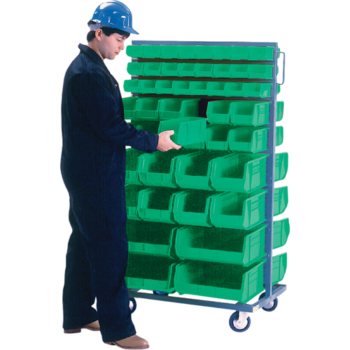 Double-Sided Mobile Bin Rack, Double-sided, 96 bins, 36" W x 24" D x 63" H NTL Industrial