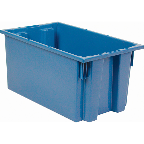 Stack & Nest Totes, 9" x 18" x 11", Blue NTL Industrial