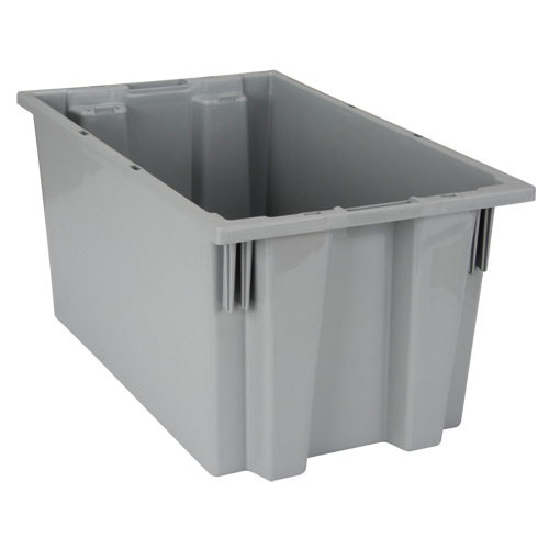 Stack & Nest Totes, 9" x 18" x 11", Grey NTL Industrial