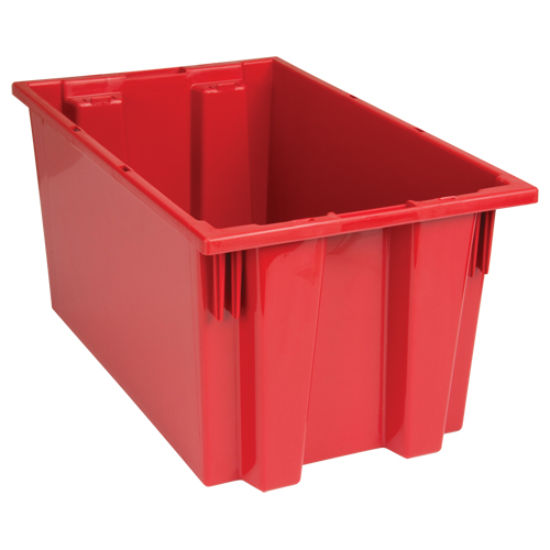 Stack & Nest Totes, 9" x 18" x 11", Red NTL Industrial