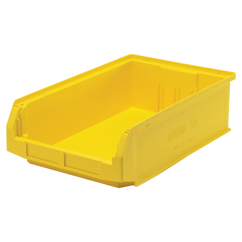 Giant Stacking Containers, 12.375" W x 19.75" D x 5.875" H, Yellow NTL Industrial