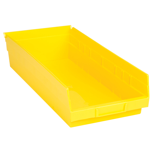 Bacs de rangement pour tablettes, 8-3/8" la x 4" H x 17-7/8" p, Jaune, Capacit&eacute; 40 lb NTL Industrial