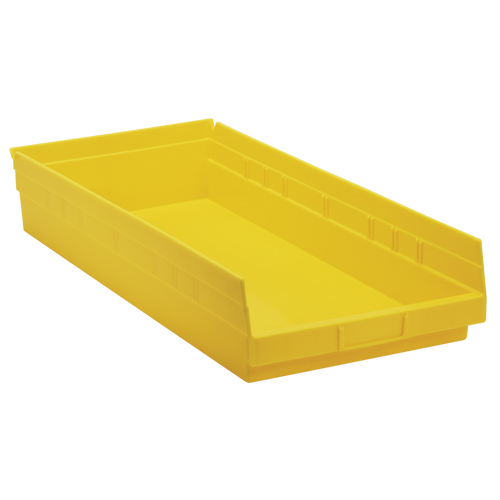 Bacs de rangement pour tablettes, 11-1/8" la x 4" H x 23-5/8" p, Jaune, Capacit&eacute; 50 lb NTL Industrial