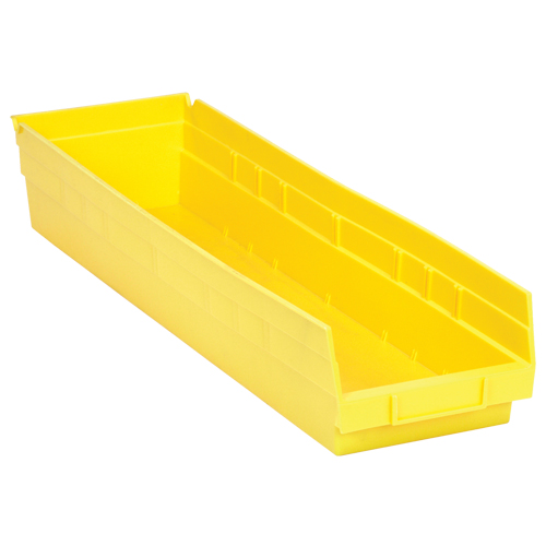 Shelf Bins, 6-5/8" W x 4" H x 23-5/8" D, Yellow, 50 lbs. Capacity NTL Industrial