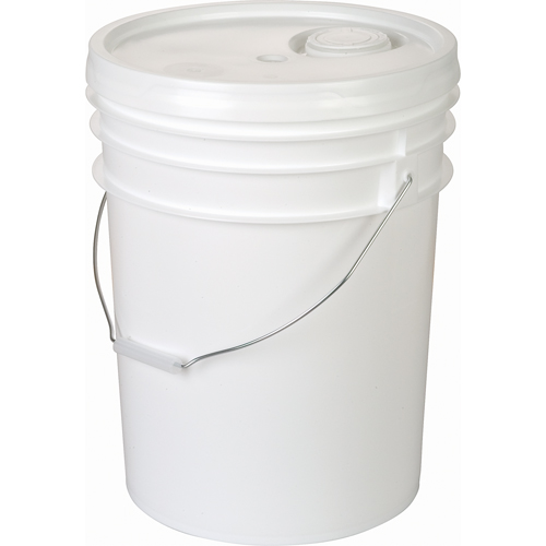 Seau blanc avec couvercle &agrave; joint d'&eacute;tanch&eacute;it&eacute;, Plastique, 20 L NTL Industrial