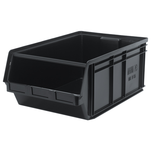Recycled MAGNUM Bin, 11-7/8" H x 18-3/8" W x 29" D, 150 lbs. Capacity, Black NTL Industrial