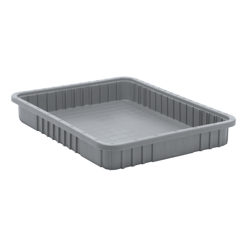 Divider Box&reg; Containers, Plastic, 22.5" W x 17.5" D x 3" H, Grey NTL Industrial