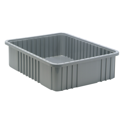 Divider Box&reg; Containers, Plastic, 22.5" W x 17.5" D x 6" H, Grey NTL Industrial