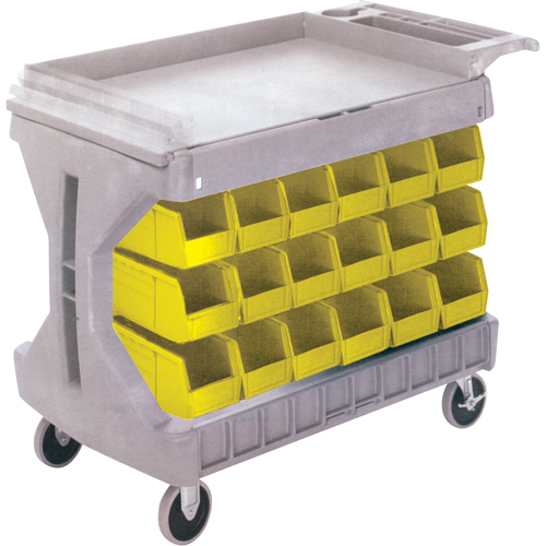 Pro Cart With Yellow Bins, Double-sided, 36 bins, 45-5/18" W x 24" D x 34-3/4" H NTL Industrial