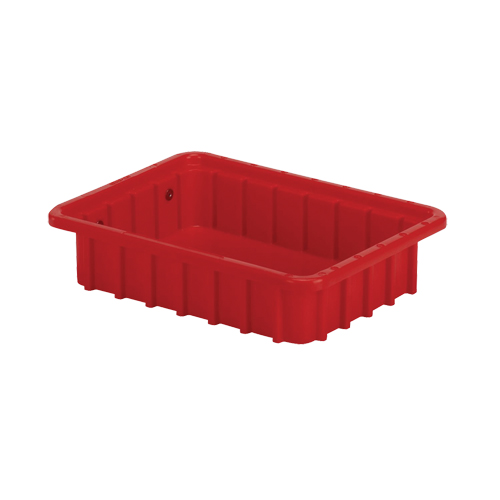 Divider Box&reg; Containers, Polyethylene, 10.8" W x 8.3" D x 2.5" H, Red NTL Industrial