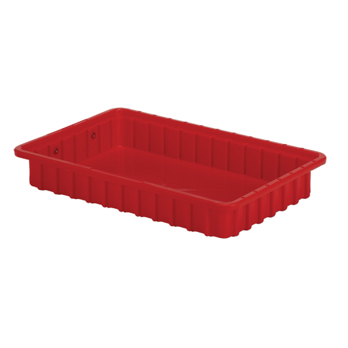 Contenants Divider Box, Poly&eacute;thyl&egrave;ne, 16,5" la x 10,9" p x 2,5" h, Rouge NTL Industrial