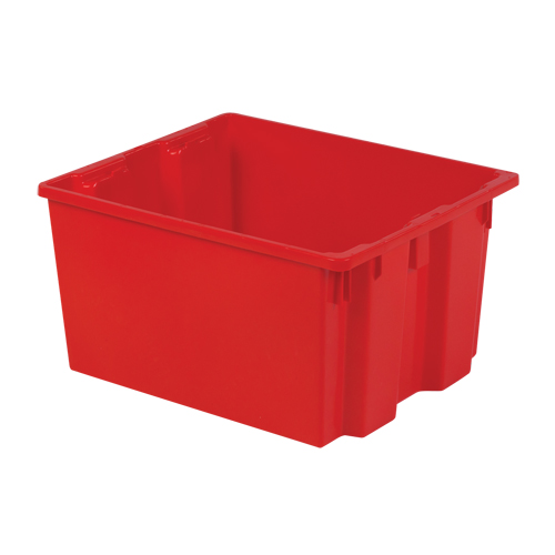 Polylewton Stack-N-Nest&reg; Containers, 13" x 24" x 20", Red NTL Industrial