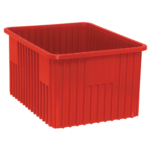 Divider Box&reg; Containers, Plastic, 22.5" W x 17.5" D x 12" H, Red NTL Industrial