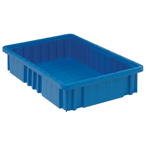 Divider Box&reg; Containers, Plastic, 16.5" W x 10.9" D x 3.5" H, Blue NTL Industrial