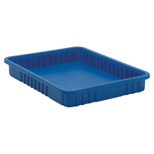 Divider Box&reg; Containers, Plastic, 22.5" W x 17.5" D x 3" H, Blue NTL Industrial