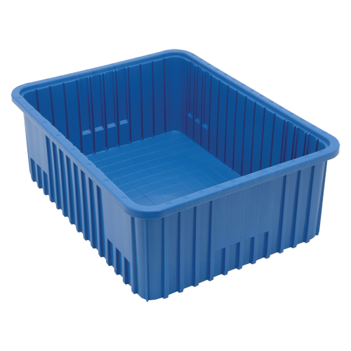 Divider Box&reg; Containers, Plastic, 22.5" W x 17.5" D x 8" H, Blue NTL Industrial