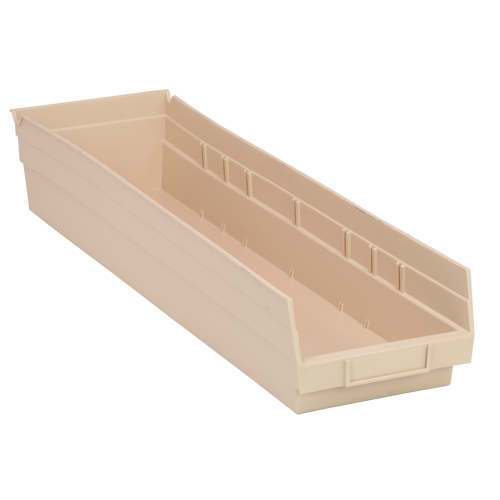 Economy Shelf Bin, 6-5/8" W x 4" H x 23-5/8" D, Ivory NTL Industrial