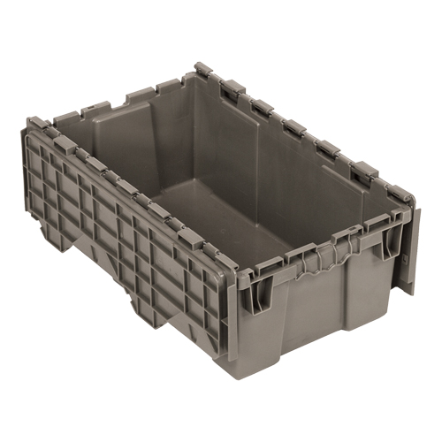 Bac de distribution avec couvercle &agrave; charni&egrave;res, 11-9/16" x 19-5/8' x 7-1/2", Gris NTL Industrial