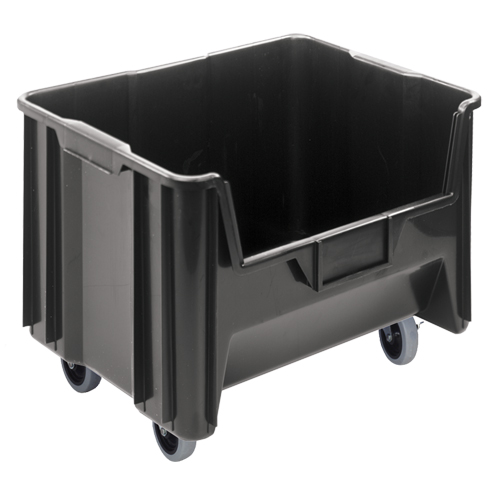Mobile Giant Stack Container, 12-7/16" H x 19-7/8" W x 15-1/4" D, 250 lbs. Capacity, Black NTL Industrial
