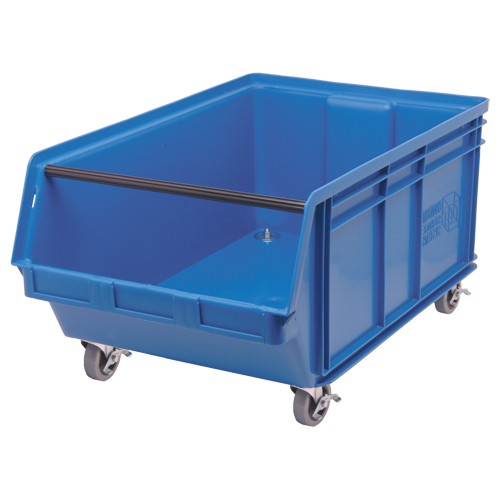 Mobile MAGNUM Bin, 14-7/8" H x 18-3/8" W x 29" D, 150 lbs. Capacity, Blue NTL Industrial