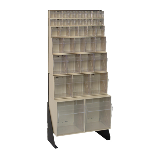 Tip-Out Bins Stand, 23-5/8" W x 8" D x 52" H, 38 Drawers NTL Industrial