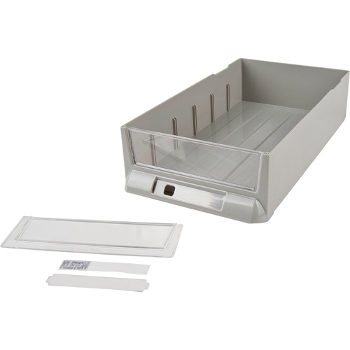 Replacement Drawer for KPC-100 Parts Cabinets, Plastic, 6-3/8" W x 11-3/10" D x 2-11/16" H, Grey NTL Industrial