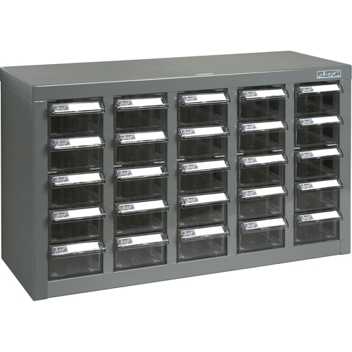 KPC-600 Parts Cabinet, Galvanized Steel, 25 Drawers, 23-1/10" x 8-7/10" x 13-4/5", Grey NTL Industrial