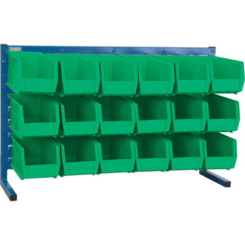 Louvered Rack with Bins, 18 Bins, 36" W x 8-1/4" D x 22" H NTL Industrial