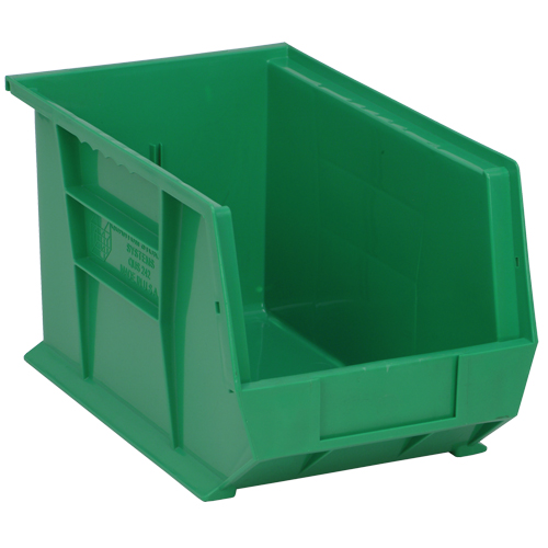 Ultra Stack & Hang Bin, 8-1/4" W x 8" H x 13-5/8" D, Green NTL Industrial