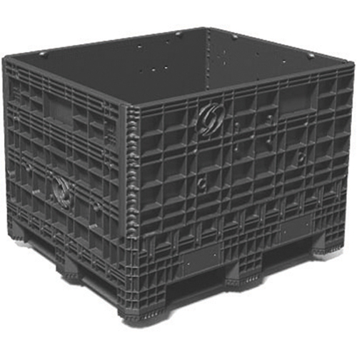 Medium-Duty Collapsible Bulkpak Containers, 48" L x 40" W x 34" H, Black NTL Industrial