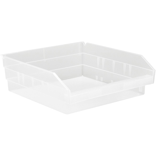Shelf Bins, 11-1/8" W x 4" H x 11-5/8" D, Clear, 30 lbs. Capacity NTL Industrial