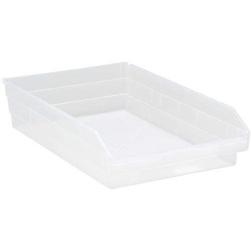 Shelf Bins, 11-1/8" W x 4" H x 17-7/8" D, Clear, 40 lbs. Capacity NTL Industrial