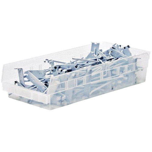 Shelf Bins, 6-5/8" W x 4" H x 23-5/8" D, Clear, 50 lbs. Capacity NTL Industrial