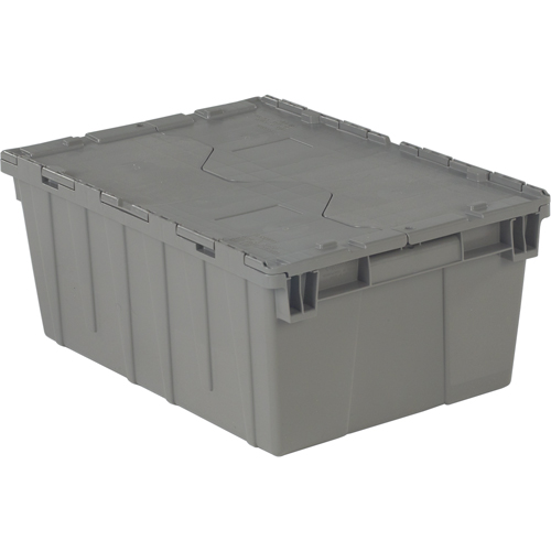 Flipak&reg; Polyethylene Plastic (PE) Distribution Containers, 21.9" x 15.2" x 9.3", Grey NTL Industrial