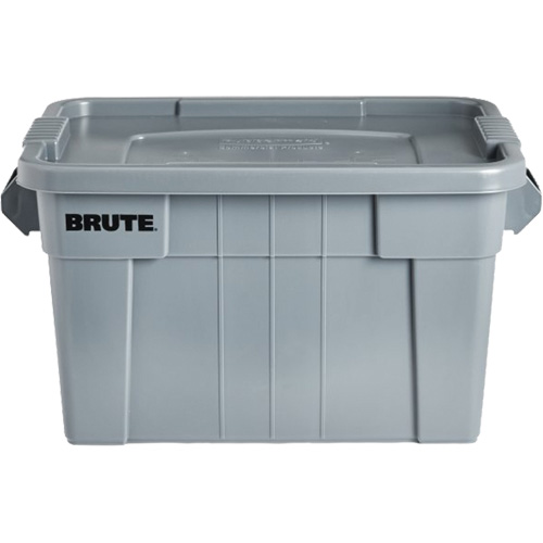 Bac de stockage Brute avec couvercle, 27,88” p x 17,38” la x 15,13” h, Capacit&eacute; 160 lb, Gris NTL Industrial