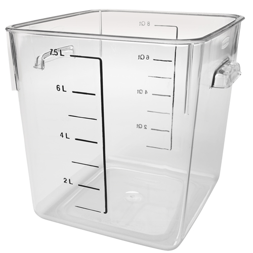 Contenant carr&eacute; &agrave; encombrement r&eacute;duit Rubbermaid, Plastique, Capacit&eacute; de 7,6 L, Transparent NTL Industrial