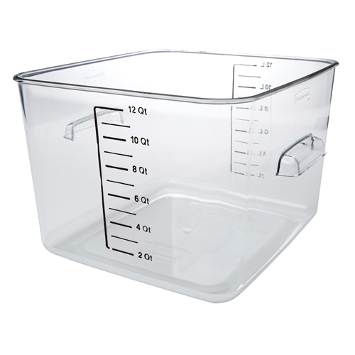 Contenant carr&eacute; &agrave; encombrement r&eacute;duit Rubbermaid, Plastique, Capacit&eacute; de 11,4 L, Transparent NTL Industrial