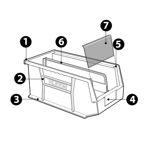Stack & Hang Bin, 16-1/2" W x 7" H x 14-3/4" D, Blue NTL Industrial