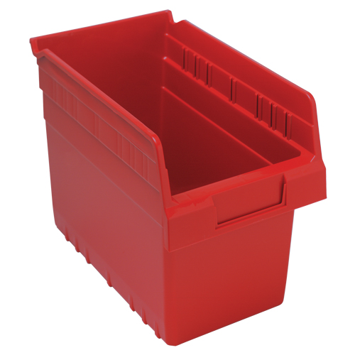 Store-Max Shelf Bins, 6-5/8" W x 8" H x 11-5/8" D, Red, 44 lbs. Capacity NTL Industrial