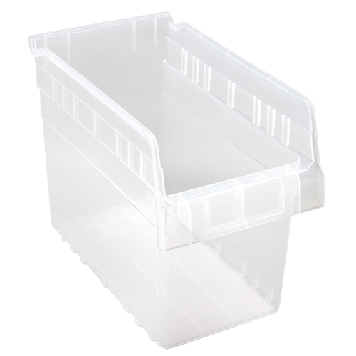 Store-Max Shelf Bins, 6-5/8" W x 8" H x 11-5/8" D, Clear, 44 lbs. Capacity NTL Industrial
